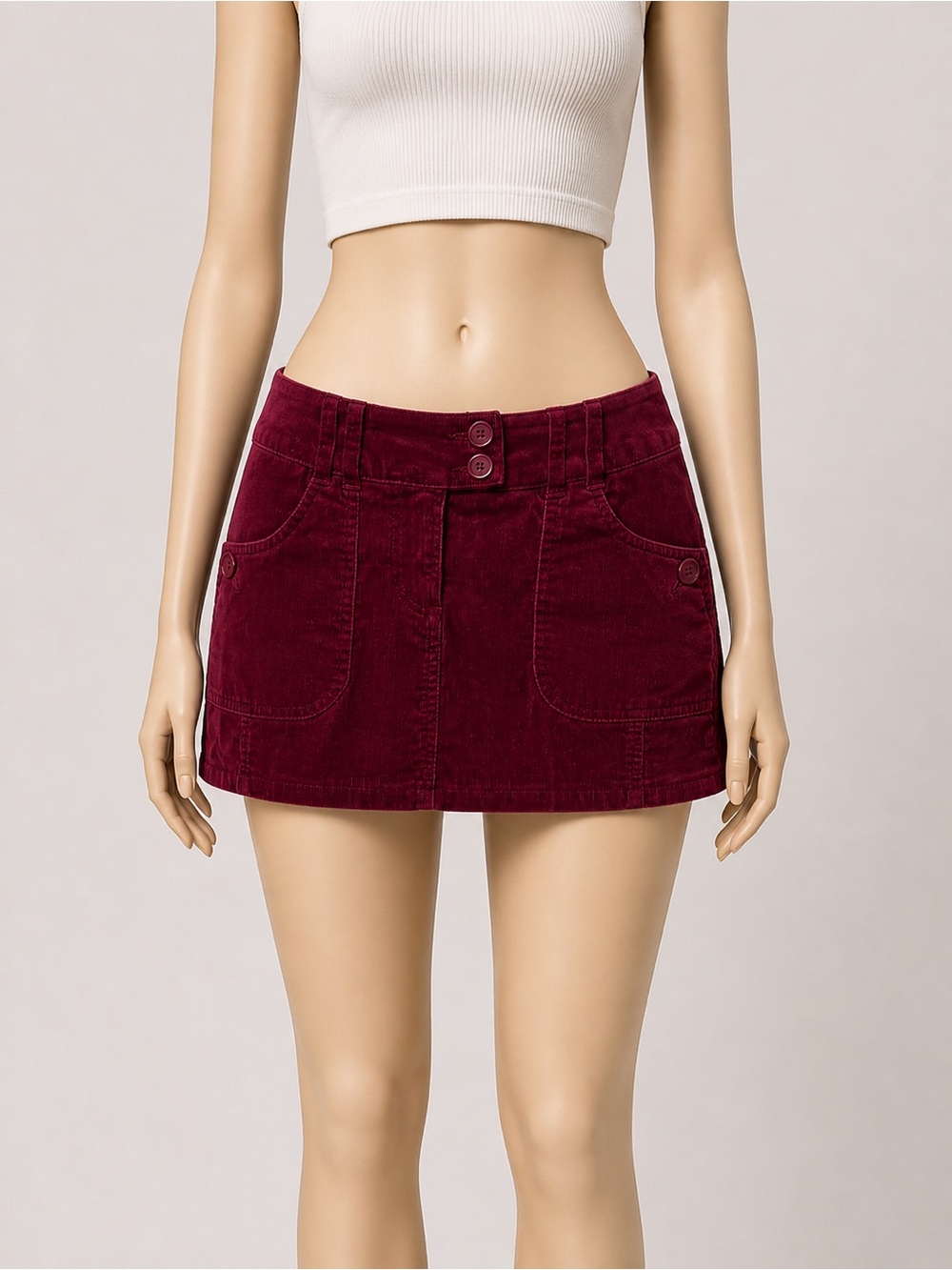 Sirens vintage Corduroy Miniskirt – Wine Color – Cargo Style (Like New) - Size 1